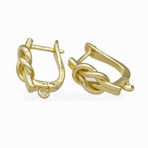 Copper Latchback Earrings With Loop Gold Plated