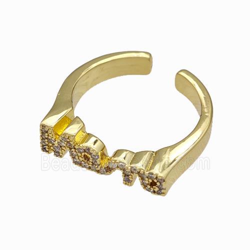 Copper Rings Pave Zirconia Gold Plated
