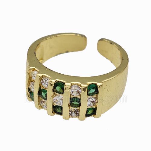 Copper Rings Pave Zirconia Gold Plated