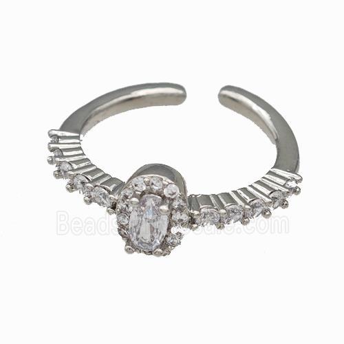 Copper Rings Pave Zirconia Platinum Plated