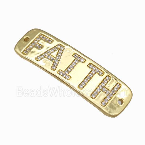 Copper FAITH Connector Pave Zirconia Gold Plated