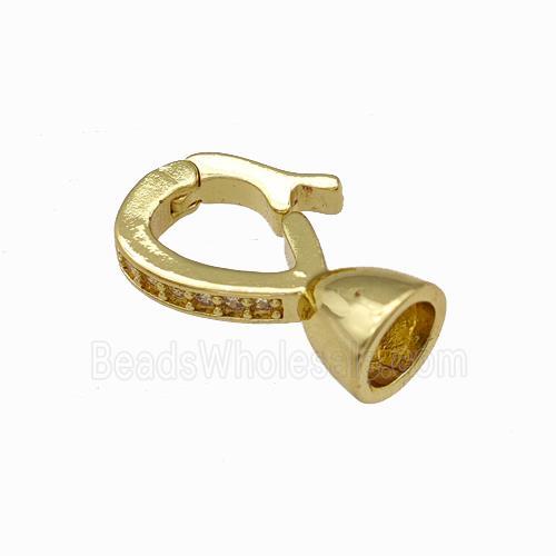 Copper Clasp Pave Zirconia Cordend Gold Plated