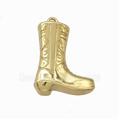 Cowboy Boot Charms Copper Shoe Pendant Gold Plated
