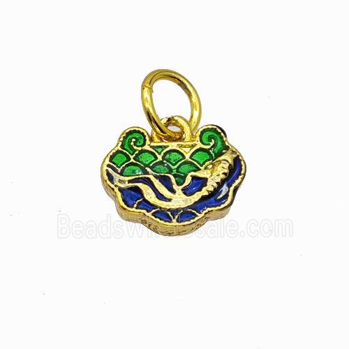 Copper Pendant Multicolor Painted Gold Plated