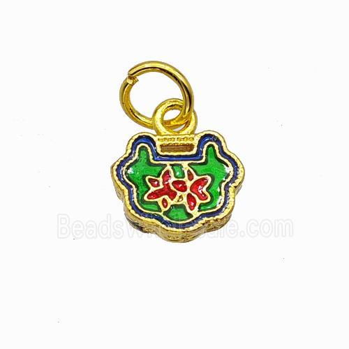 Copper Pendant Multicolor Painted Gold Plated