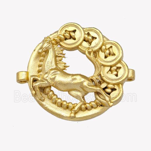 Copper Pegasus Charms Connector Horse Gold Plated