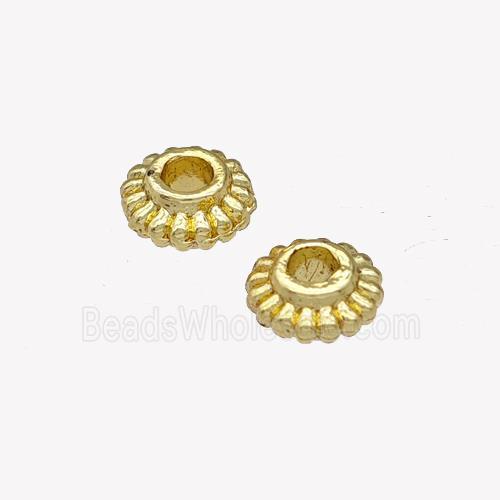 Copper Daisy Spacer Beads Large Hole Gold Plated