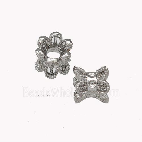 Copper Bead Caps Large Hole Platinum Plated