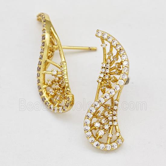 Copper Ring Pave Zirconia Mobius Band Gold Plated
