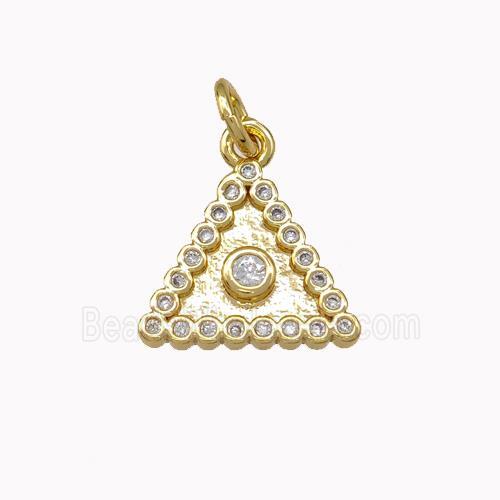 Copper Triangle Pendant Micro Pave Zirconia Gold Plated