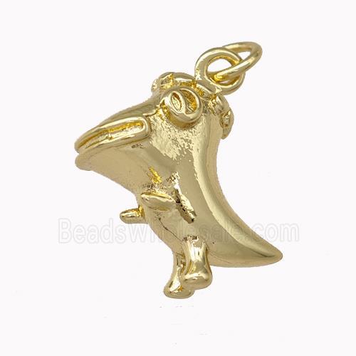 Little Dragonman Charms Copper Cartoon Pendant Gold Plated