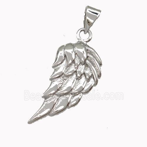 Copper Angel Wings Pendant Platinum Plated