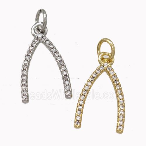 Copper Horseshoe Pendant Pave Zirconia Mixed