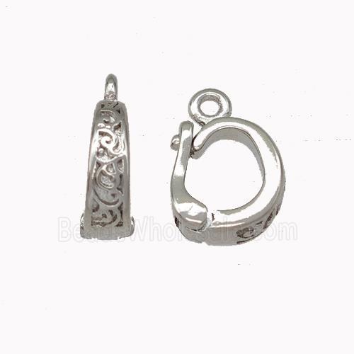Copper Clasp Bail Platinum Plated