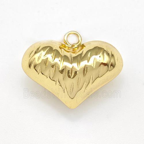 Copper Heart Pendant Hollow Gold Plated