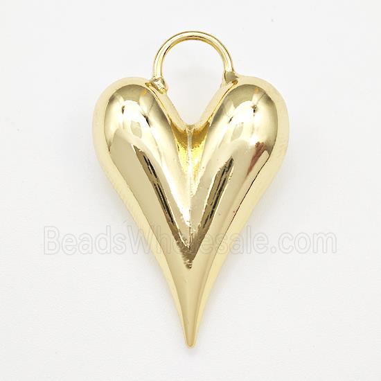 Copper Heart Pendant Hollow Gold Plated