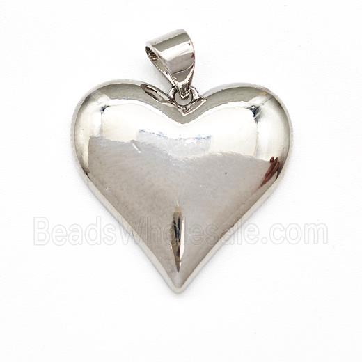 Copper Heart Pendant Platinum Plated