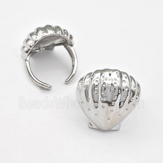 Copper Scallop Shell Rings Platinum Plated