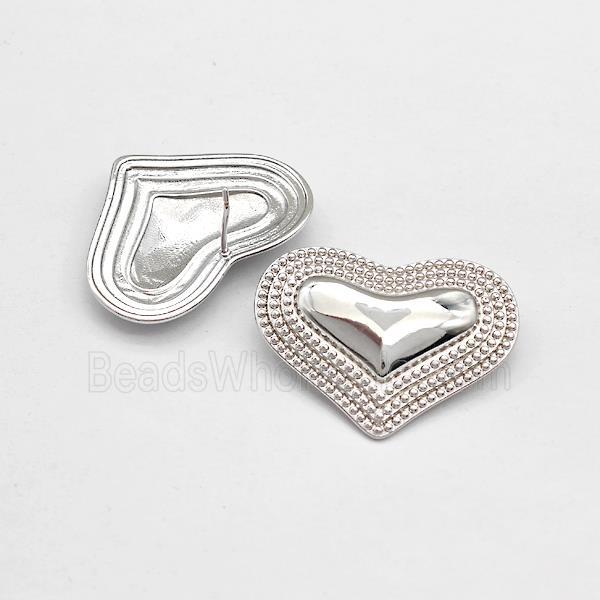 Copper Heart Stud Earrings Platinum Plated