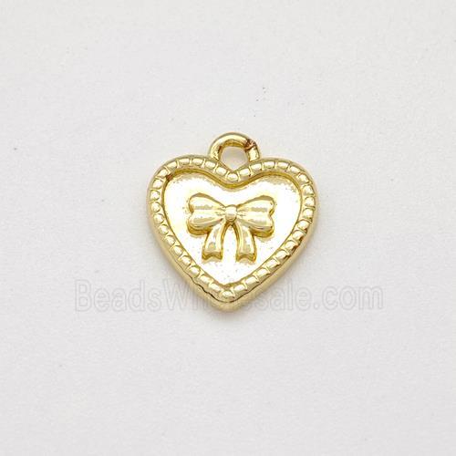 Copper Heart Pendant Bowknot Gold Plated