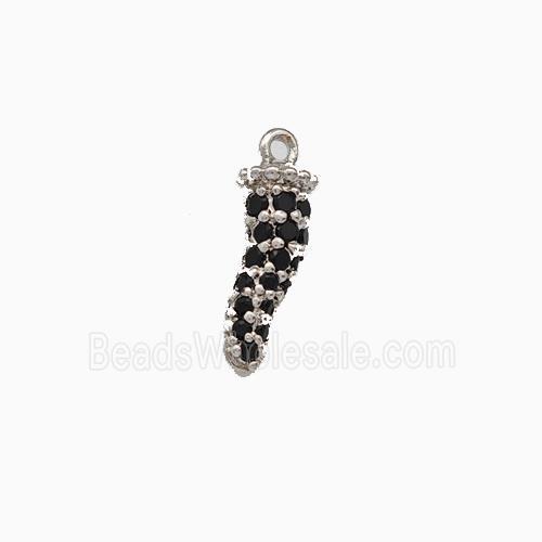 Copper Chili Pendant Micro Pave Zirconia Platinum Plated