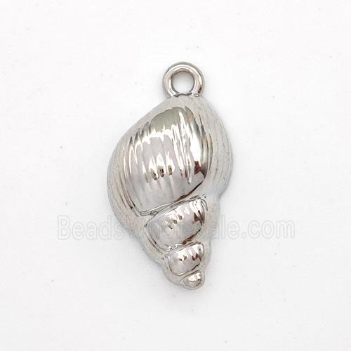 Conch Shell Charms Copper Pendant Platinum Plated