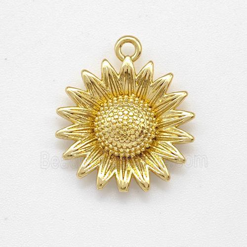 Copper Sunflower Pendant Gold Plated