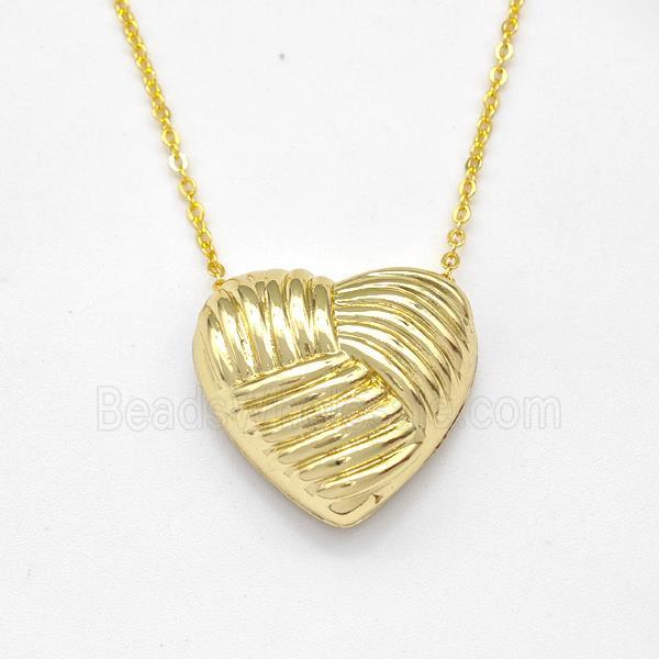 Copper Heart Necklace Gold Plated