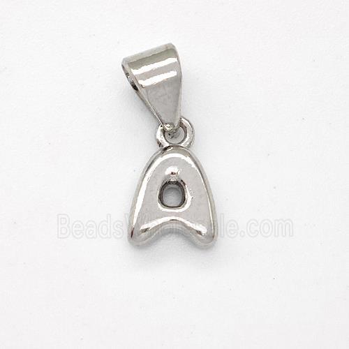 Copper Letter-A Pendant Platinum Plated