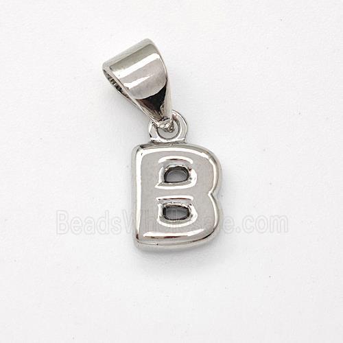 Copper Letter-B Pendant Platinum Plated