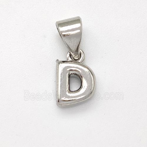 Copper Letter-D Pendant Platinum Plated