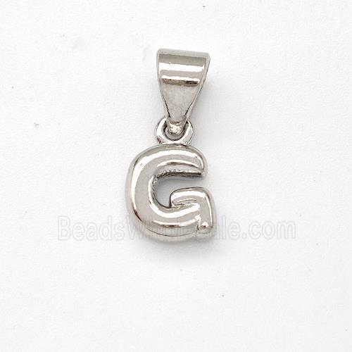 Copper Letter-G Pendant Platinum Plated