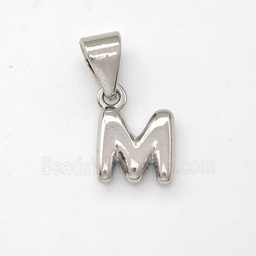 Copper Letter-M Pendant Platinum Plated
