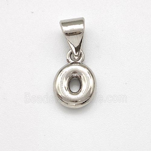 Copper Letter-O Pendant Platinum Plated
