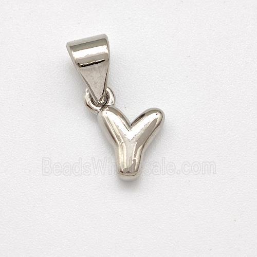 Copper Letter-Y Pendant Platinum Plated