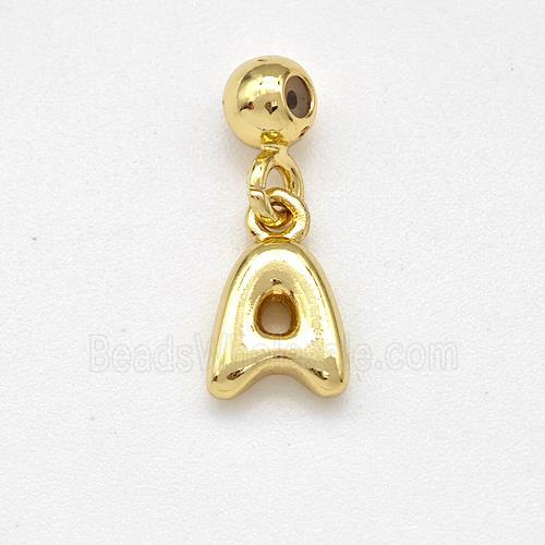 Copper Letter-A Pendant Gold Plated