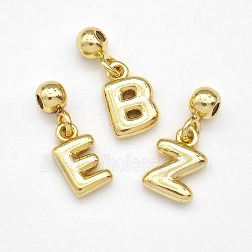Copper Alphabet Pendant Mixed Letters Gold Plated