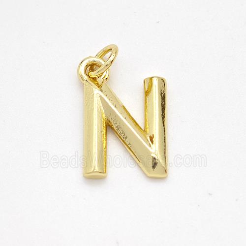 Copper Letter-N Pendant Gold Plated