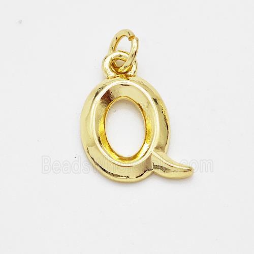Copper Letter-Q Pendant Gold Plated