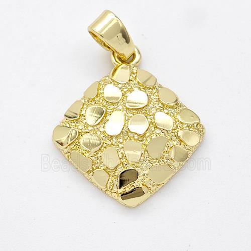 Copper Square Pendant Nugget Gold Plated