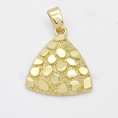 Copper Triangle Pendant Nugget Gold Plated