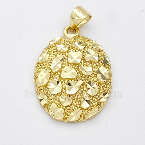 Copper Oval Pendant Nugget Gold Plated