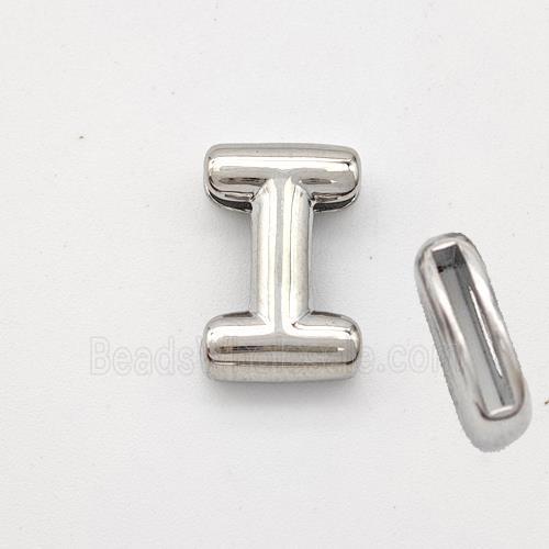 Copper Letter-I Beads Platinum Plated