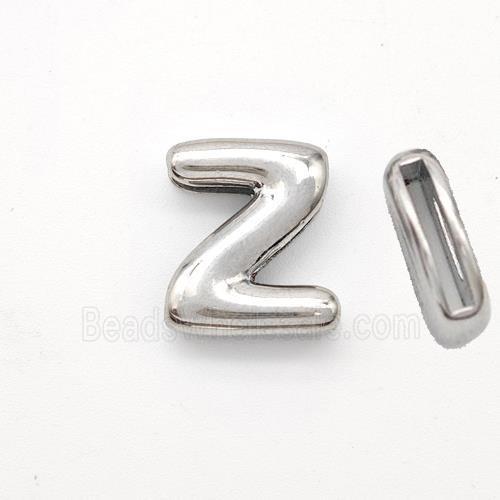 Copper Letter-Z Beads Platinum Plated