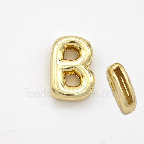 Copper Letter-B Beads Gold Plated