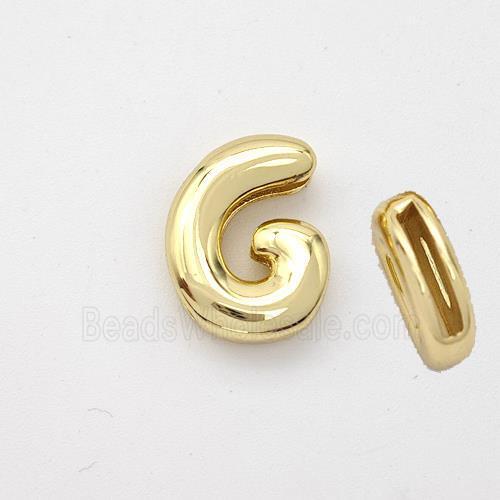 Copper Letter-G Beads Gold Plated