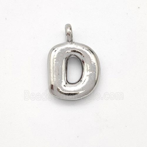 Copper Letter-D Pendant Platinum Plated