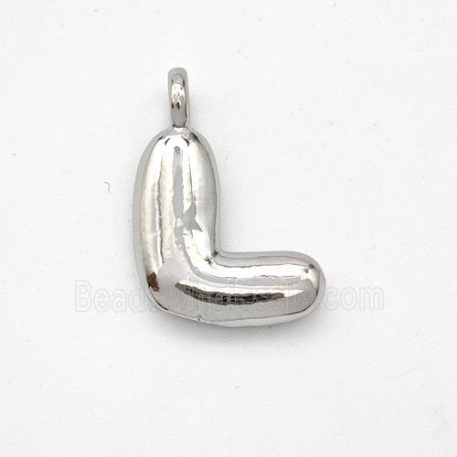 Copper Letter-L Pendant Platinum Plated