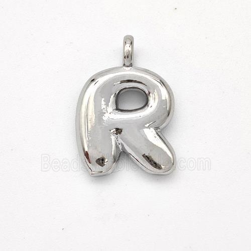 Copper Letter-R Pendant Platinum Plated