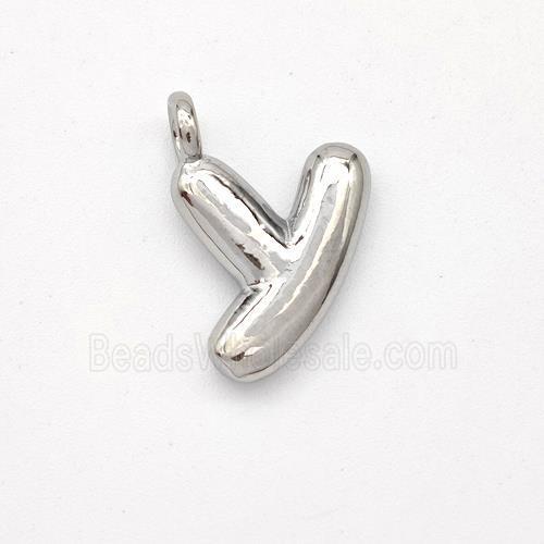 Copper Letter-Y Pendant Platinum Plated
